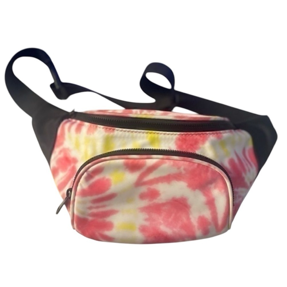 LIKE DREAMS Pink, Yellow, and White Tie Dye Fanny Pack